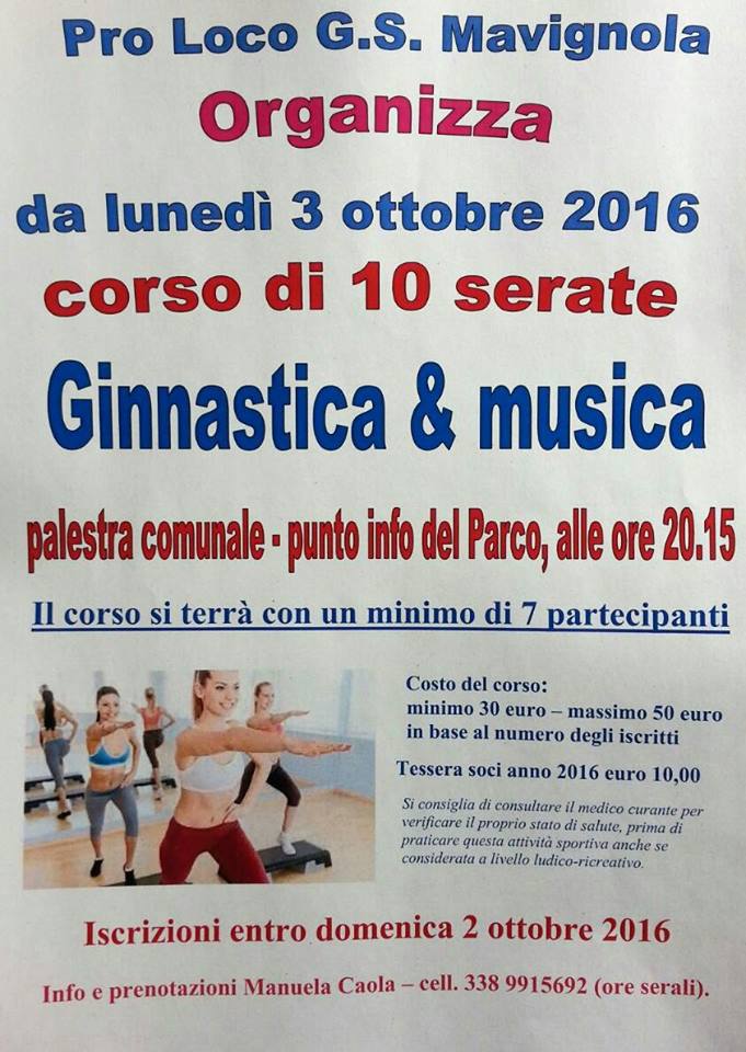 Ginnastica e musica con la Pro Loco Gs MAvignola