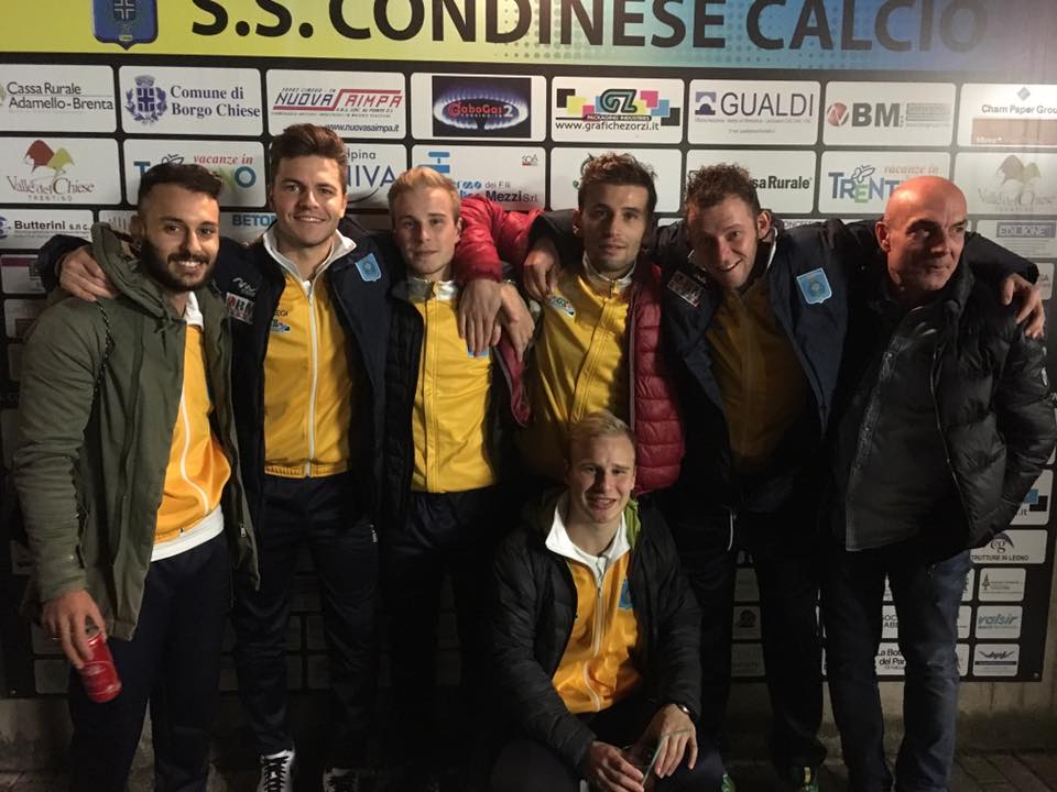 Lo spogliatoio della Condinese dopo la vittoria con l'Albiano