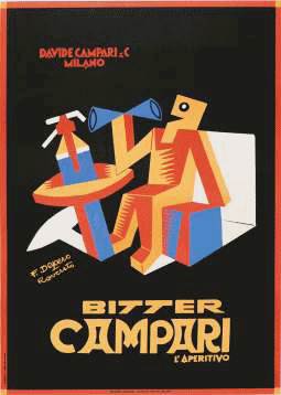 Fortunato depero  bitter campari manifesti pubblicitari
