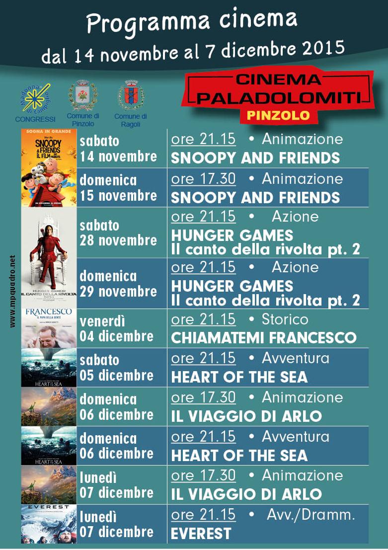 cinema a Pinzolo- Paladolomiti - novembre dicembre