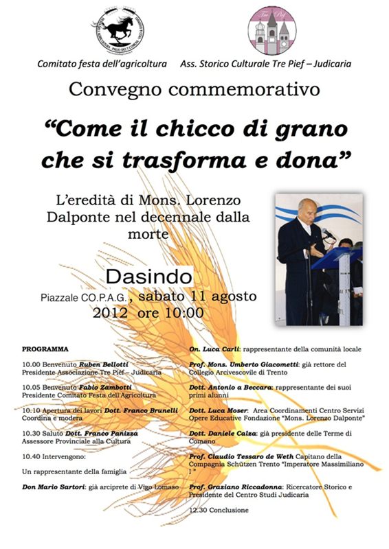 "Come il chicco di grano che si trasforma e dona", L'eredità di mons. Lorenzo Dalponte nel decennale dalla morte