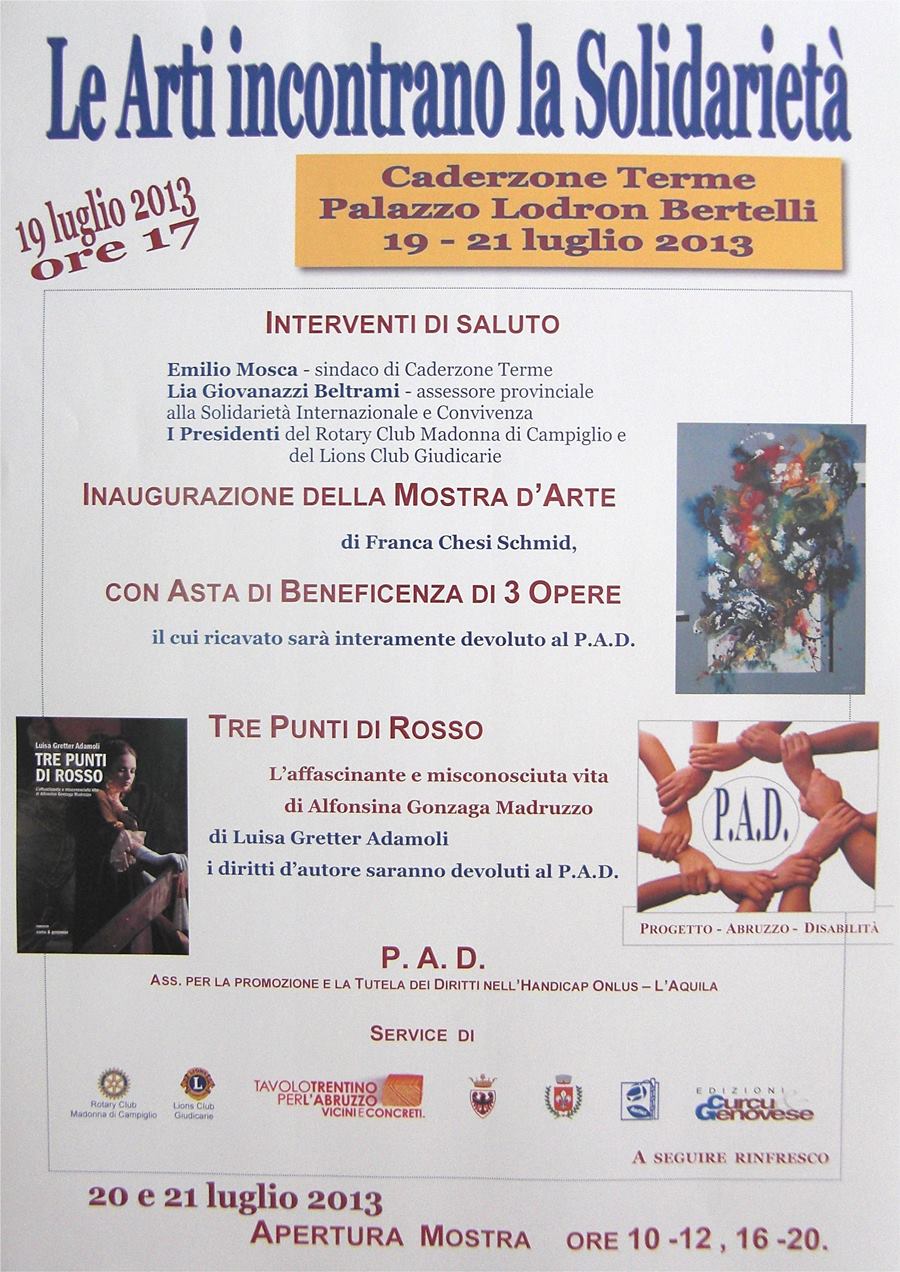 Locandina PAD a Caderzone T 19 21 luglio 2013
