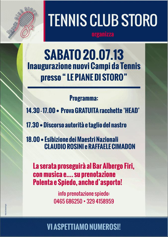 inaugurazione campi da Tennis in sintetico a Storo