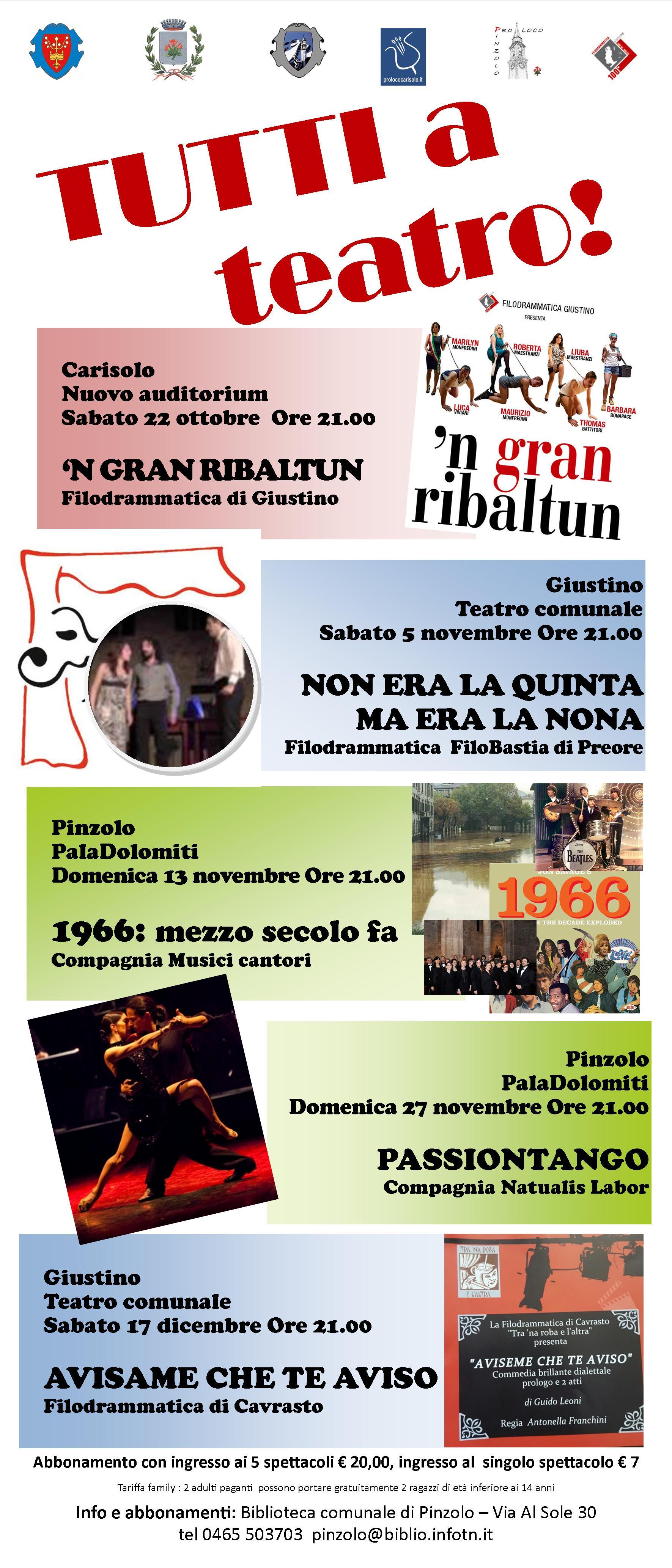 Tutti a teatro al via la stagione teatrale di Pinzolo Giustino e Carisolo