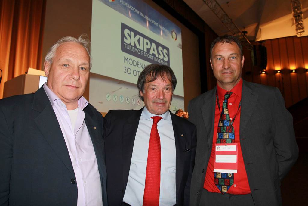 Sandro Pertile con Flavio Roda e Angelo Dalpez Fis