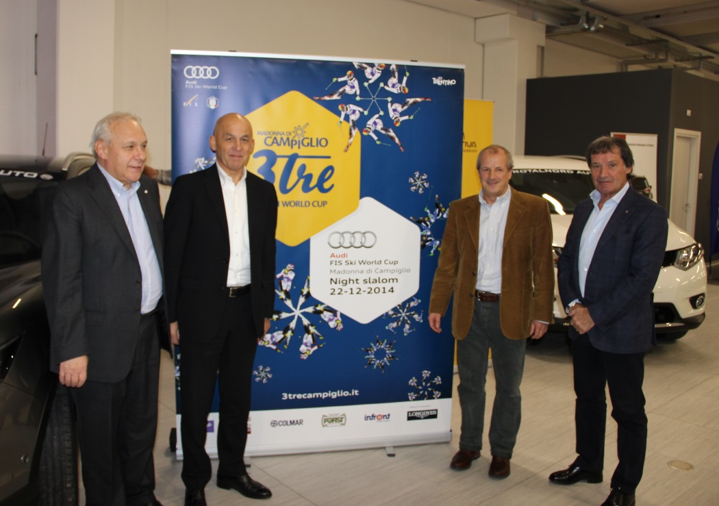 il Presidente FISI Trentino Angelo Dalpez, l’Assessore allo Sport della Provincia Autonoma di Trento Tiziano Mellarini, il Presidente del Comitato 3Tre Lorenzo Conci e il Presidente della FISI Flavio Roda il Presidente FISI Trentino Angelo Dalpez, l’Assessore allo Sport della Provincia Autonoma di Trento Tiziano Mellarini, il Presidente del Comitato 3Tre Lorenzo Conci e il Presidente della FISI Flavio Roda