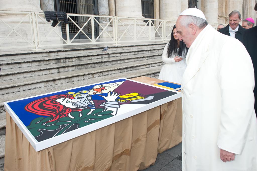 papa Francesco benedice Criminal heart di Fulvio Bernardini -  ©FIDAPA SANREMO